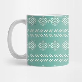 Aquamarine Mud cloth Bohemian Pattern Mug